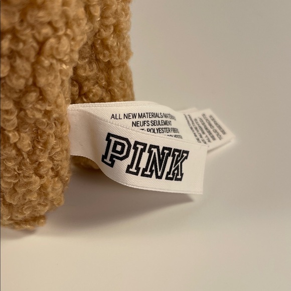 PINK Victoria's Secret Tan Dog Plush with Plaid Scarf - Picture 4 of 4